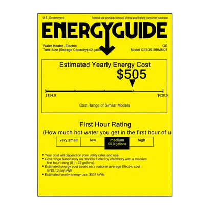 GE 40 Gallon Flexible-Capacity 240V Smart Electric Water Heater