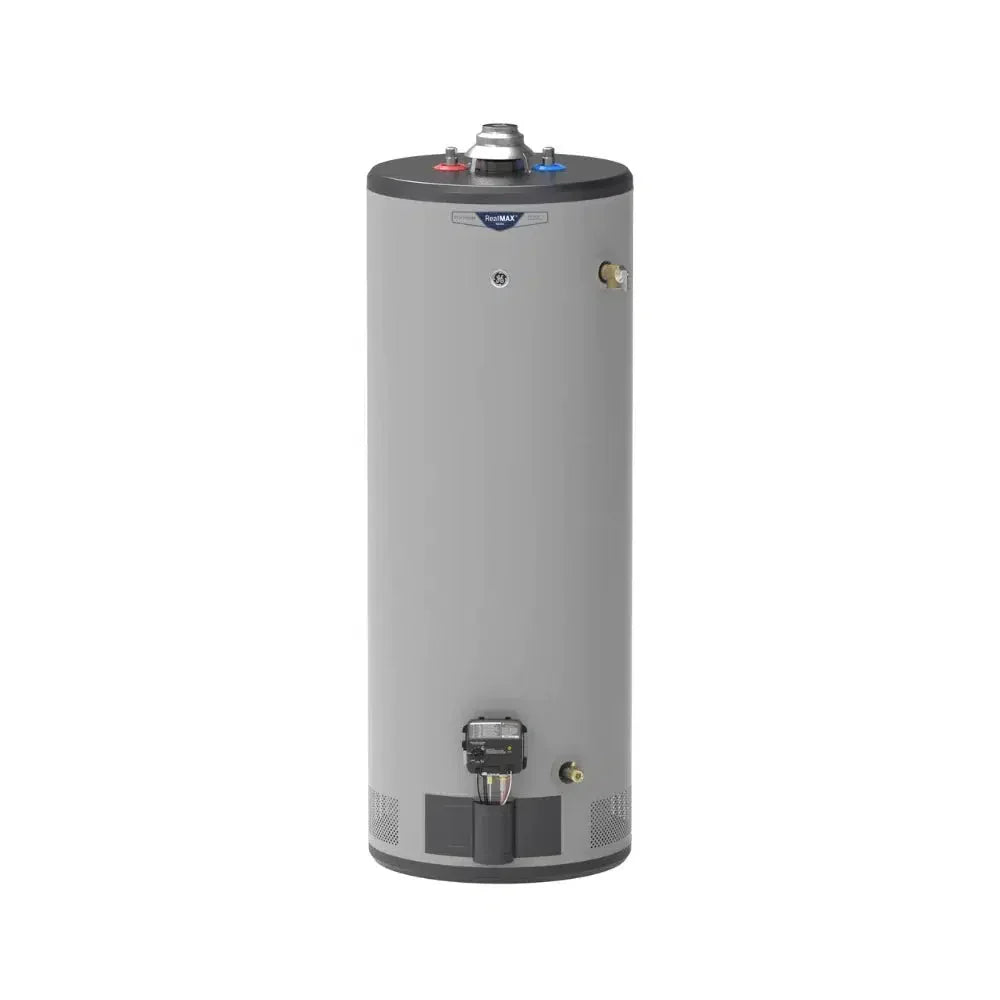 GE RealMAX Atmospheric Platinum Model 50 Gallon Capacity 40,000 BTU Heating Input Tall Natural Gas Water Heater