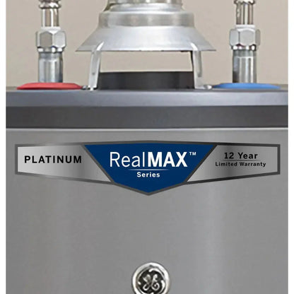 GE RealMAX Atmospheric Platinum Model 50 Gallon Capacity 40,000 BTU Heating Input Tall Natural Gas Water Heater
