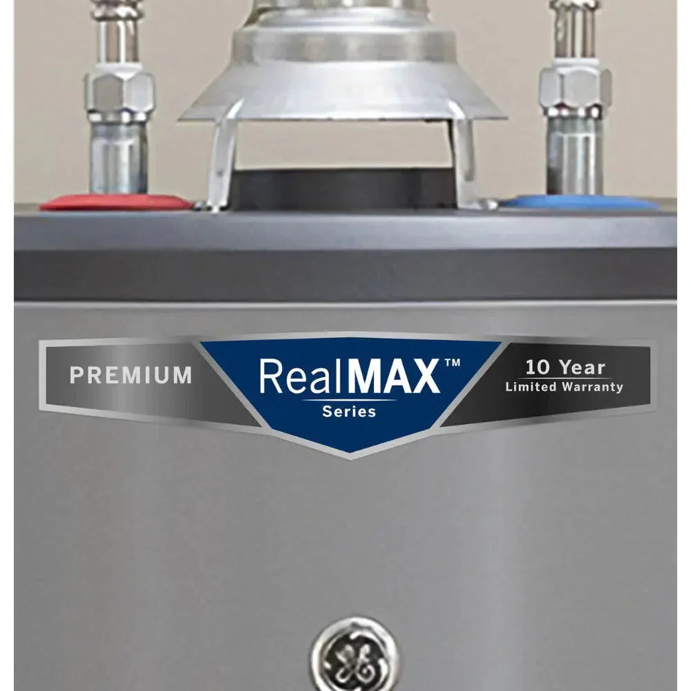 GE RealMAX Atmospheric Premium Model 40 Gallon Capacity 38,000 BTU Heating Input Short Natural Gas Water Heater