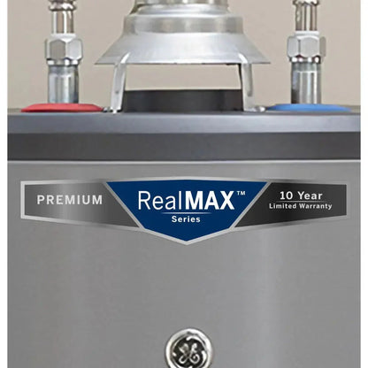 GE RealMAX Atmospheric Premium Model 40 Gallon Capacity 38,000 BTU Heating Input Short Natural Gas Water Heater